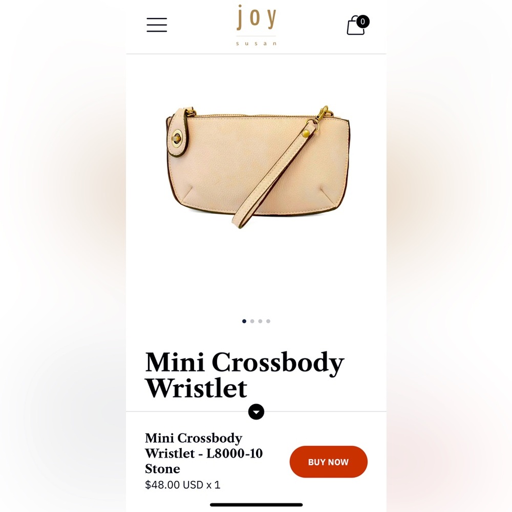 Joy Susan Mini Crossbody Wristlet - Cream NWT